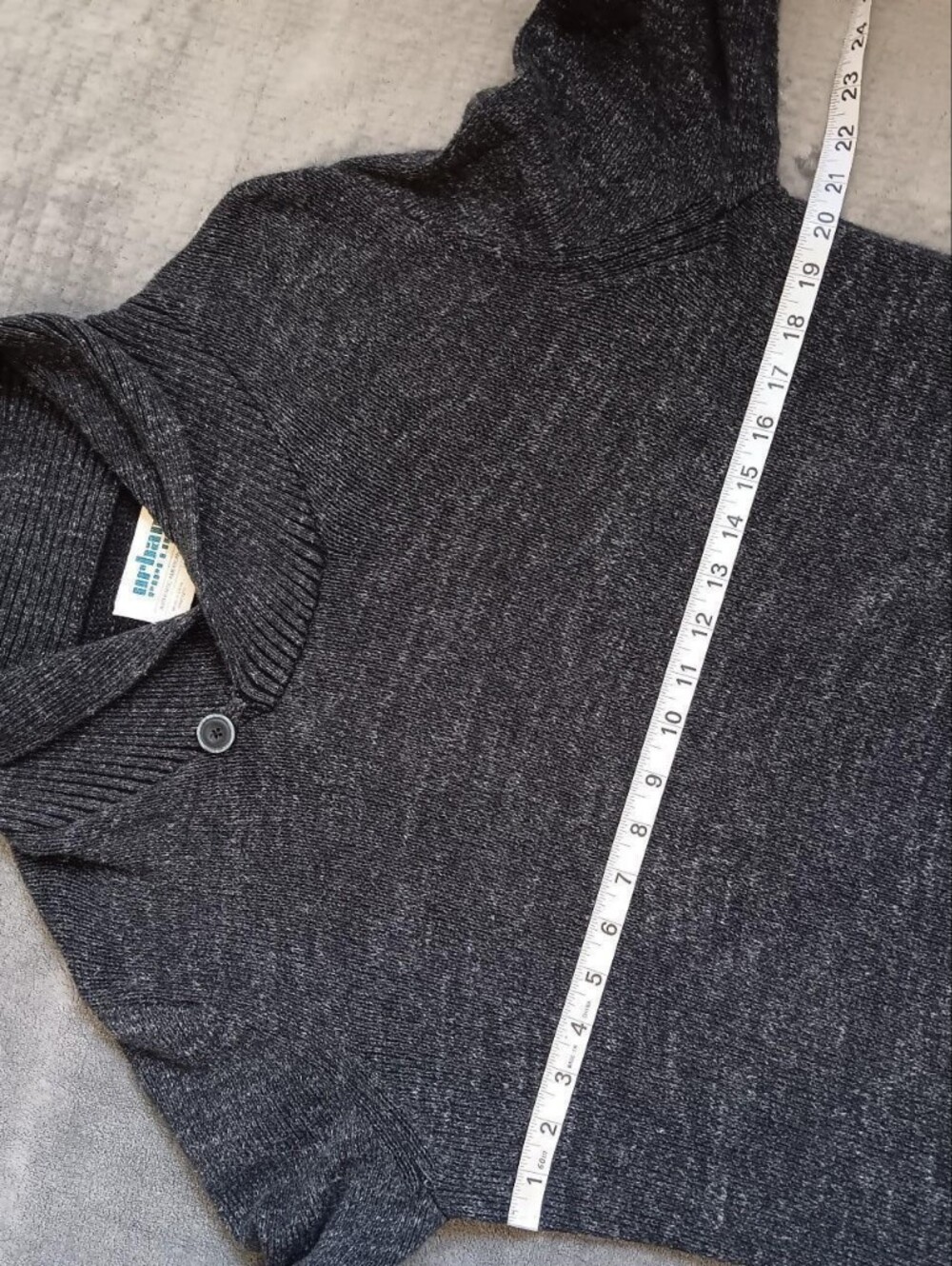 Urban Pipeline Shawl Collar Charcoal Mens Knit Pullover Academia Sweater Large - Picture 4 of 8